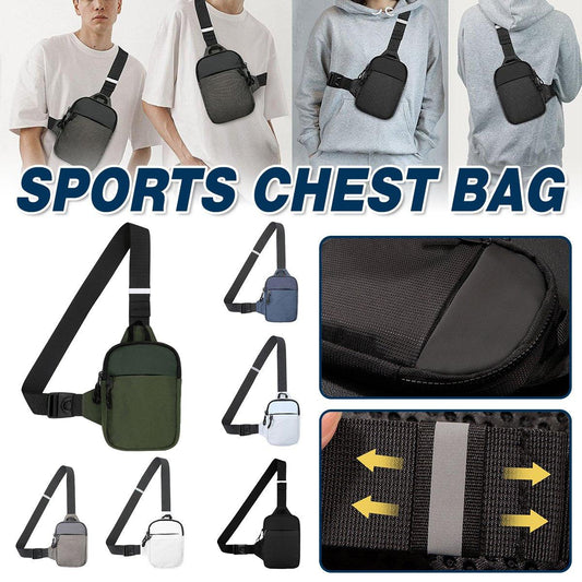 Sports Chest Bag Crossbody Backpack Mini Fashion Satchel for Outdoor Travel - Grey