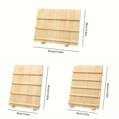 Wooden Earrings Display Rack Multi Tier Jewelry Stand Organizer Earrings Holder - 3-Tier