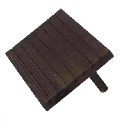 Wooden Earrings and Studs Display Rack Jewellery Organizer Stand 7 Slots Storage - Beige