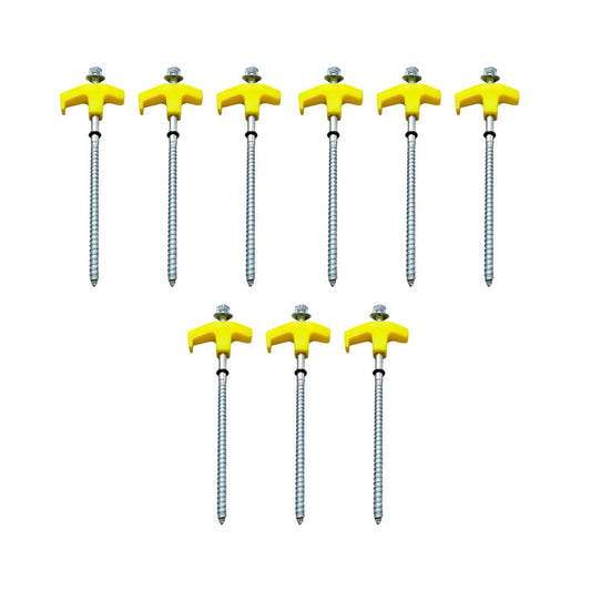 9PCS High Strength Carbon Steel Tent Stakes Outdoor Camping Pegs M8x200 Durable