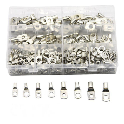 240Pcs 4WD Cable Lug Ring Battery Copper Tube Connector Kits Terminal Crimper - 100X SC6-SC25 Cable Lug Kits+Heat Shrink Tube
