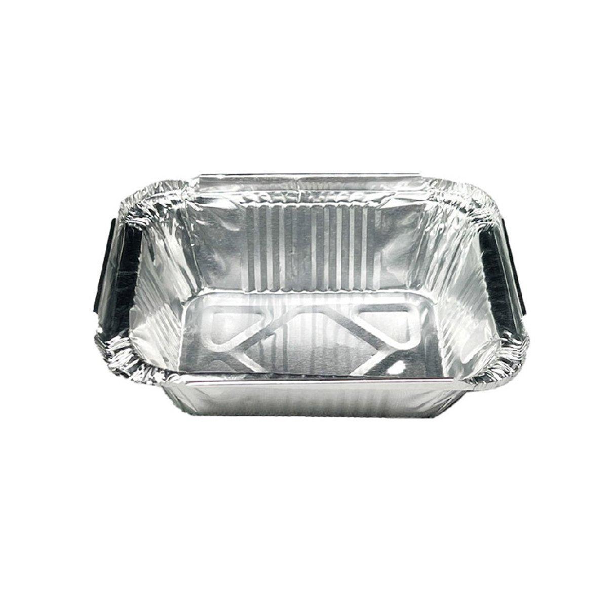 125PCS Disposable Quadrate Tin Foil Pans Oven Grill Safe Non-Stick Baking Trays - 125pcs-850ml