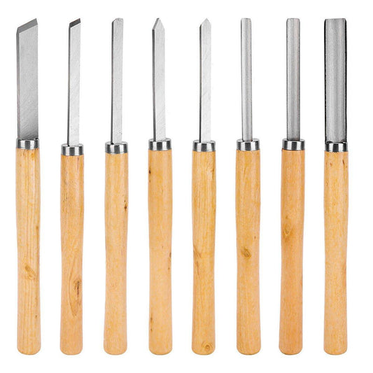 8X Heavy Duty HSS Wood Lathe Chisel Set Turning Wood Tools Carving GougeDurable