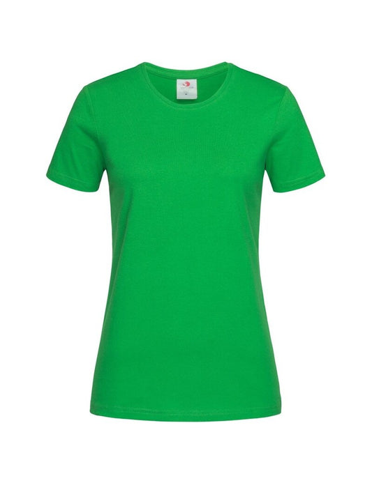 Womens Plain Ladies T SHIRT 100% COTTON Basic Tee Casual Top Size 6-24 T-Shirt - Green - 22