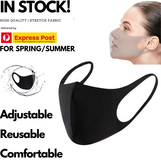 SUMMER Reusable Breathable Face Mask Mouth Mask Anti Dust Haze Protective in Black