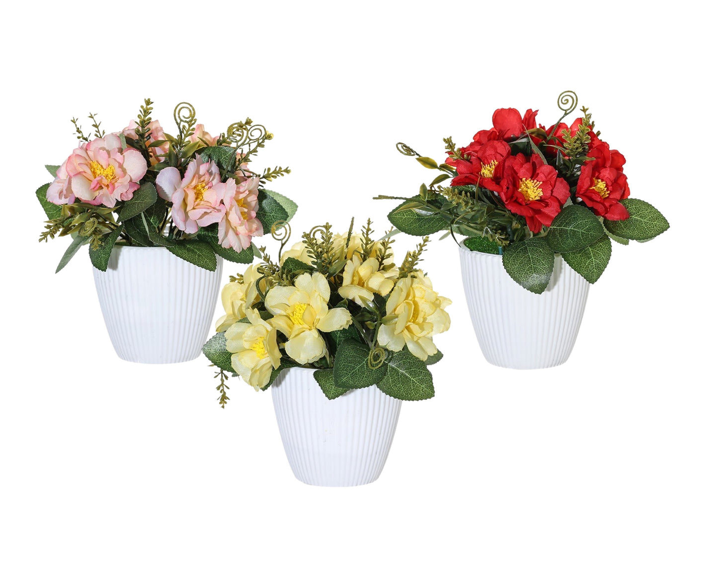 Set 3 Artificial Mini Rose Pot 10x16cm