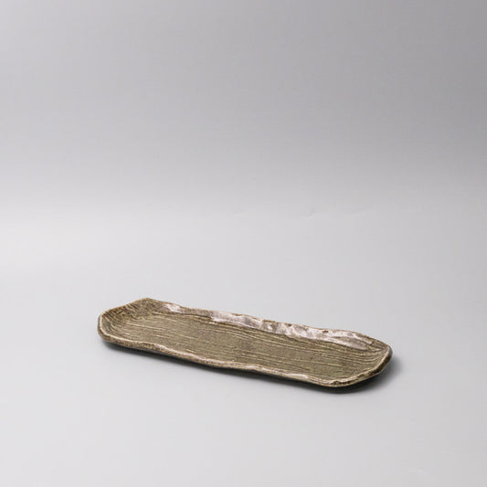 Plate Sashimi Organic Shape 13cm Sage Glaze