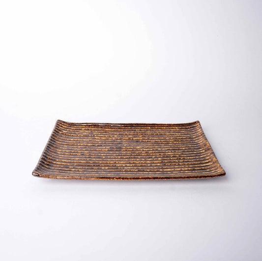 Sushi Plate 24cm Amber Contour Glaze