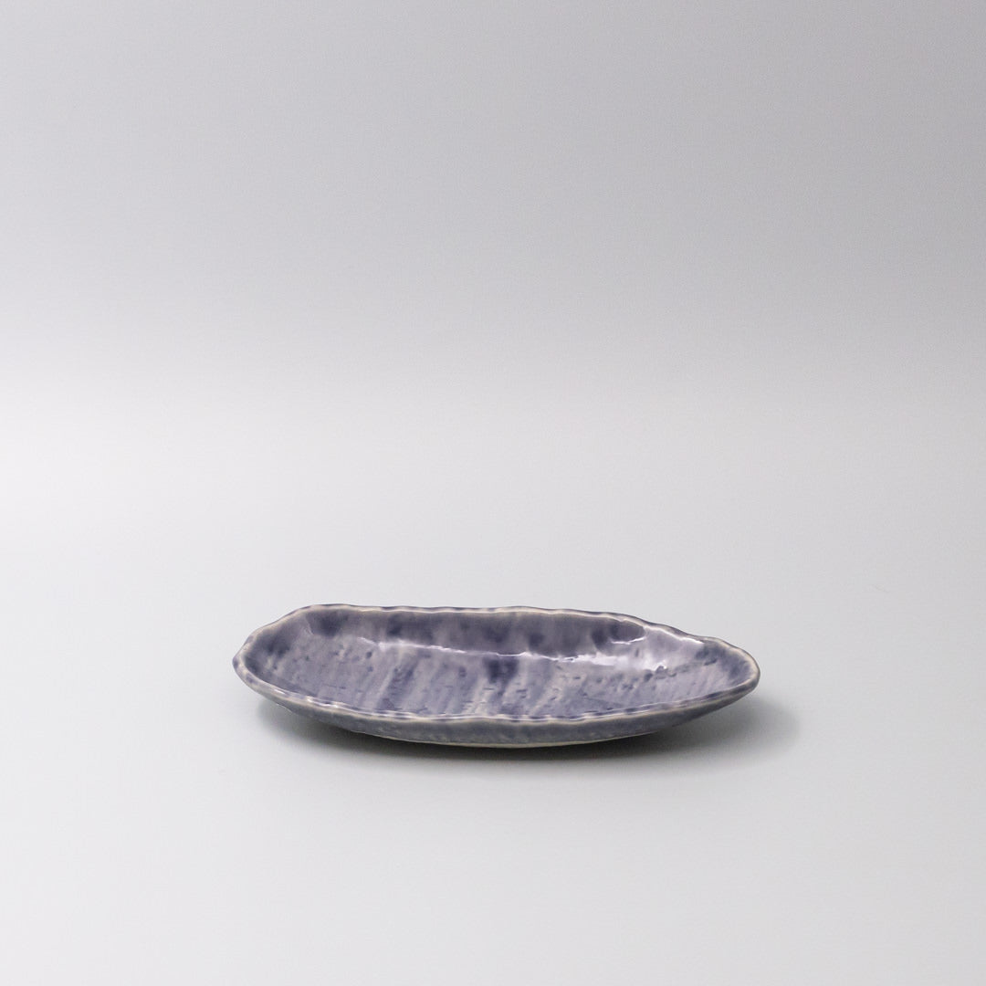 Sushi Plate 21cm Crackle Amethyst Glaze