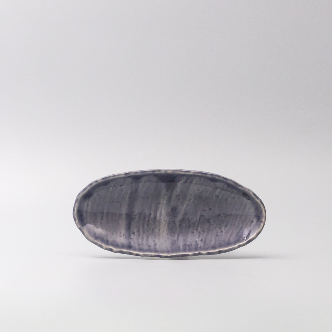 Sushi Plate 21cm Crackle Amethyst Glaze