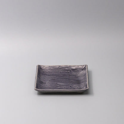 Plate Square 17cm Crackle Amethyst Glaze