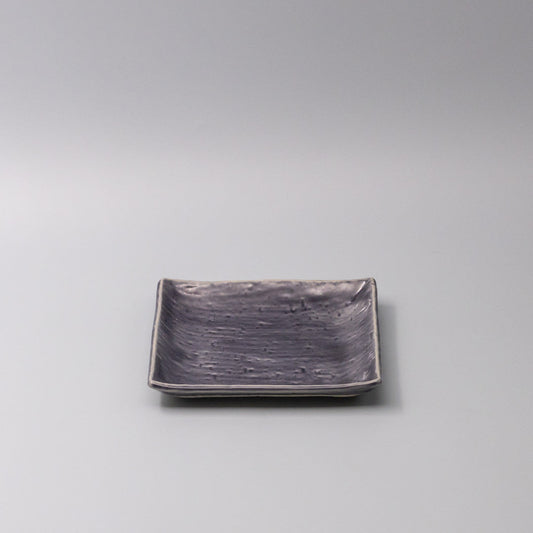 Plate Square 17cm Crackle Amethyst Glaze