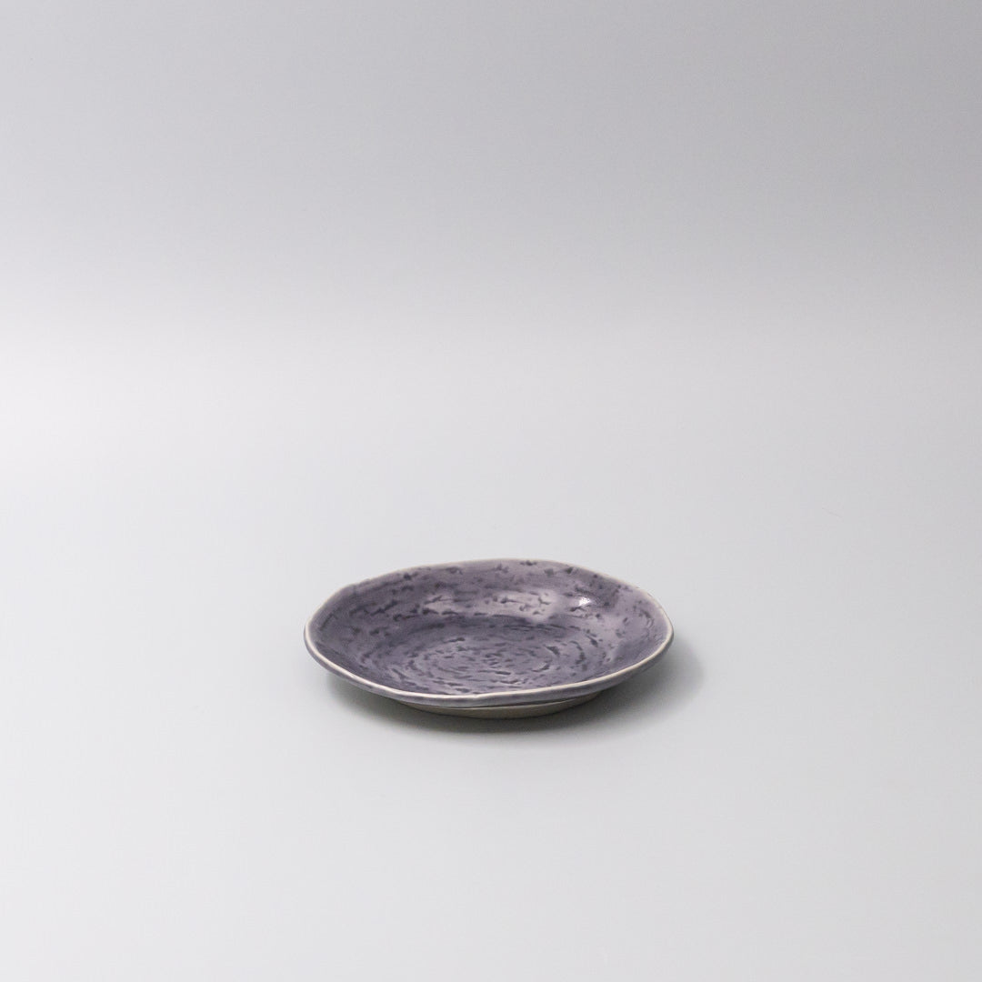 Plate Oval 15cm Crackle Amethyst Glaze