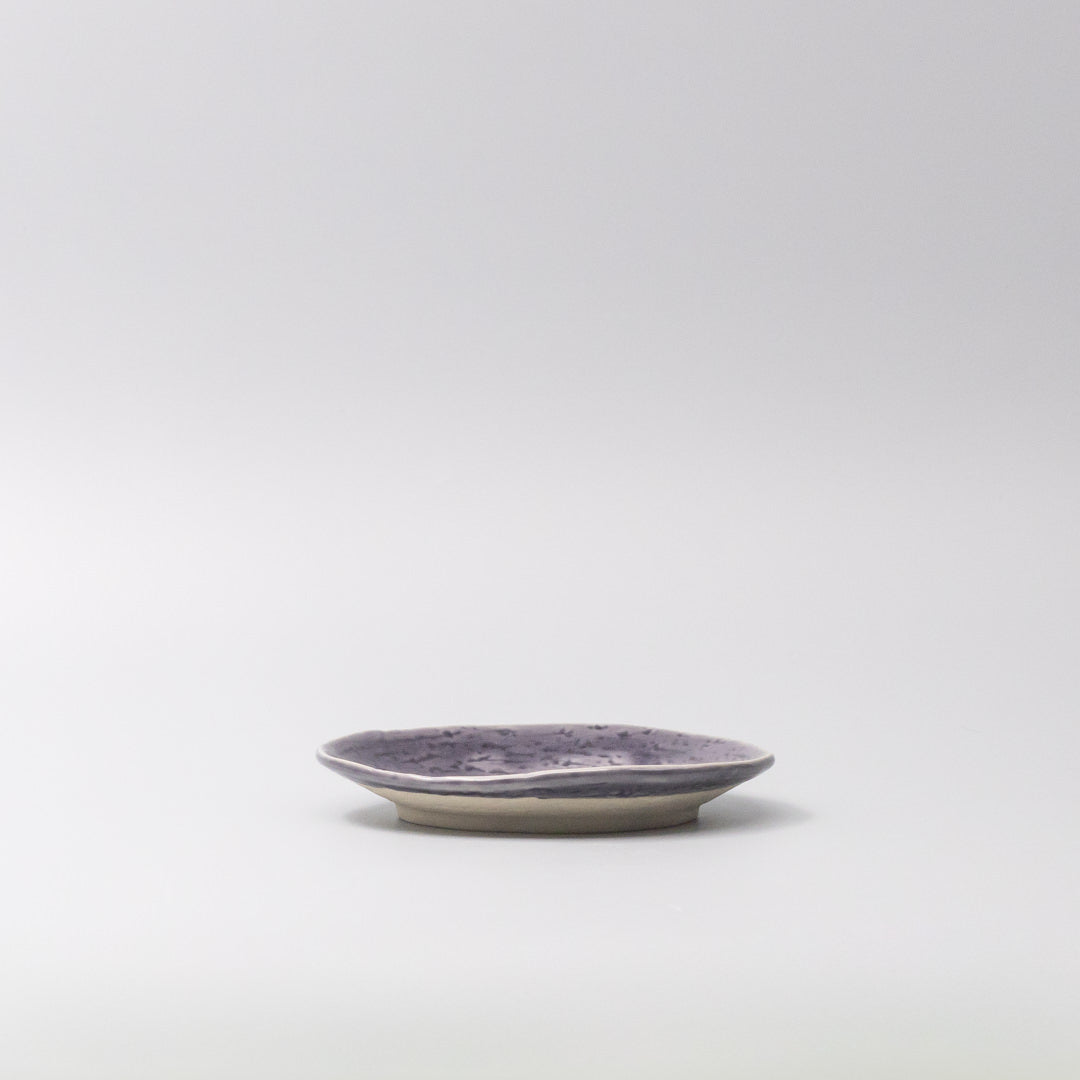 Plate Oval 15cm Crackle Amethyst Glaze