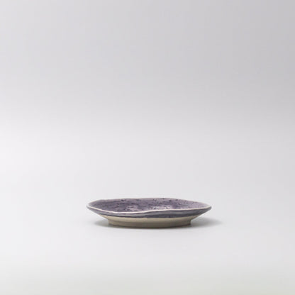Plate Oval 15cm Crackle Amethyst Glaze