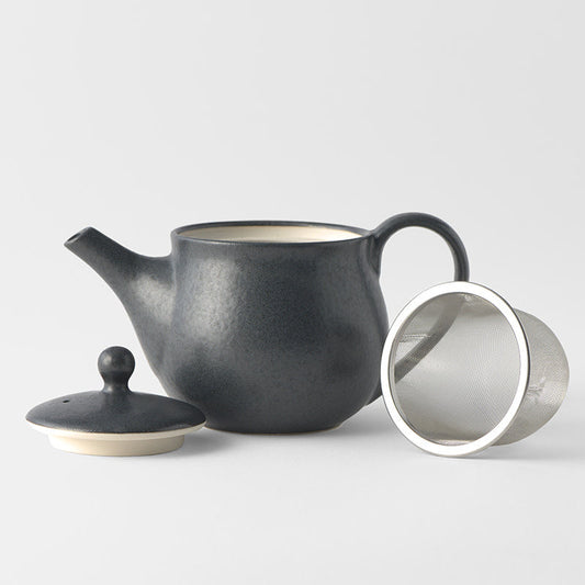 Teapot 400ml Matte Black Glaze