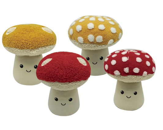 Set 4 Mushroom Door Stopper 4 Assorted 19x22cm