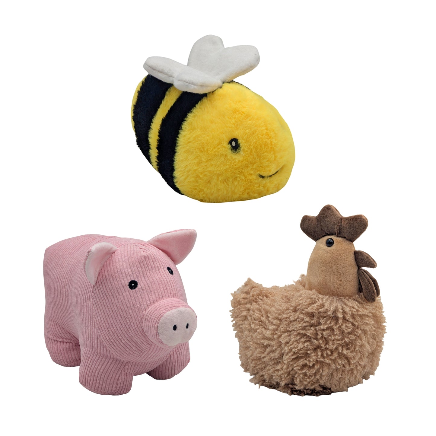 Set 3 Bee Rooster Pig Door Stopper Assort 22cm