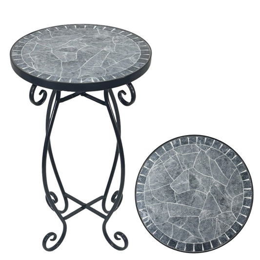 Grigio Mosaic Side Table 50cm