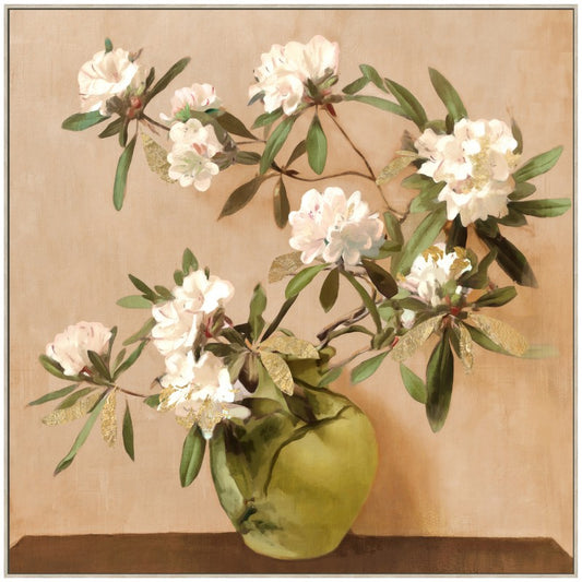 Neutral Floral Vase Framed Artwork 80cm