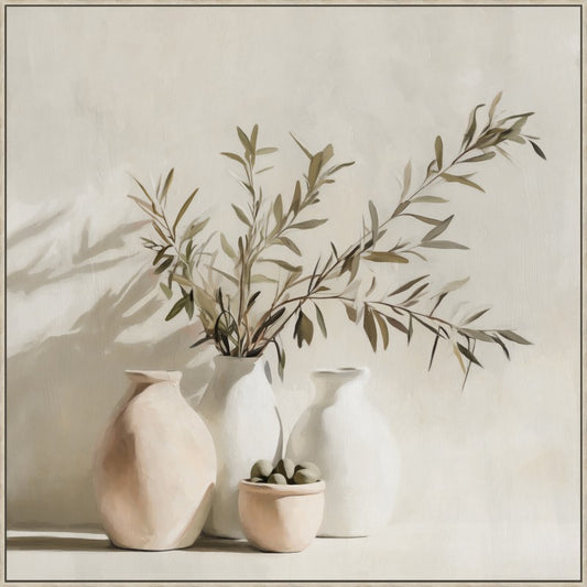 Olives With The Vase Framed Artwork 80cm