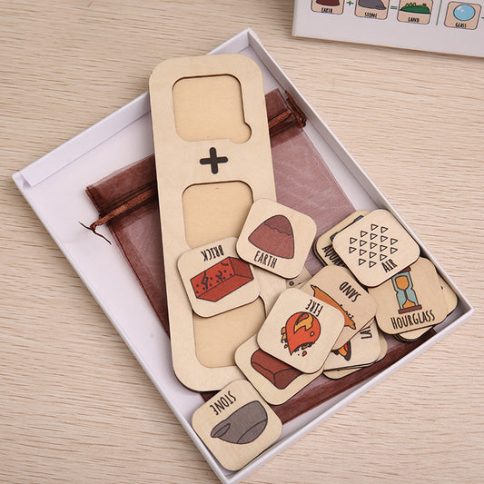 Wooden Mineral & Gemstone Educational Puzzle - Colorful Geology Toy for Kids