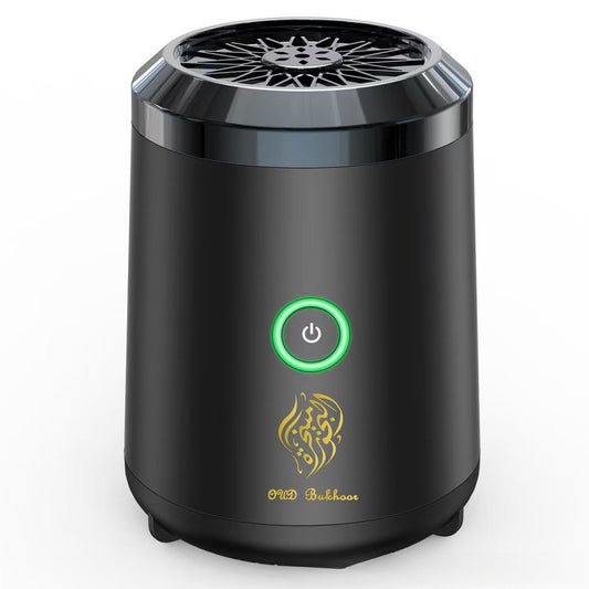 Portable Electric Oud Bukhoor Incense Burner with Speaker - USB Rechargeable Aroma Diffuser for Car and Home - Fits Australian Cup Holders - 98mm