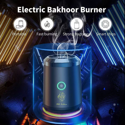 Portable Electric Oud Bukhoor Incense Burner with Speaker - USB Rechargeable Aroma Diffuser for Car and Home - Fits Australian Cup Holders - 98mm