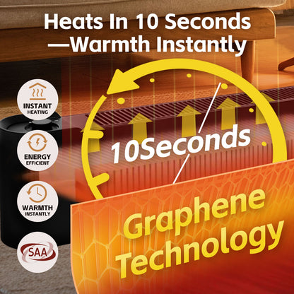 2200W Graphene Floor Electric Heater – Fast Heating, Energy-Efficient, Portable Indoor Heater