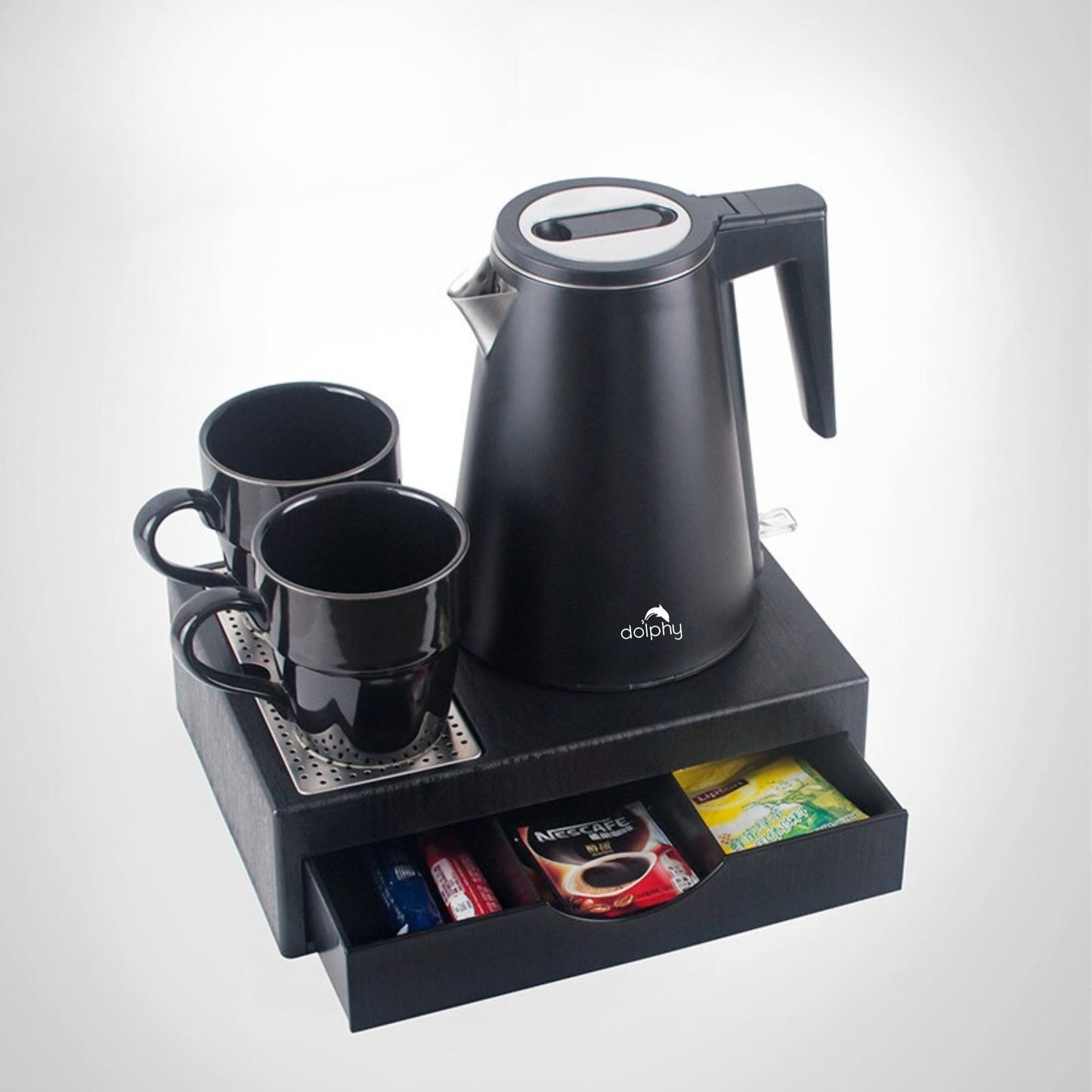 0.8L Stainless Steel Kettle - Black
(Double Layer)
