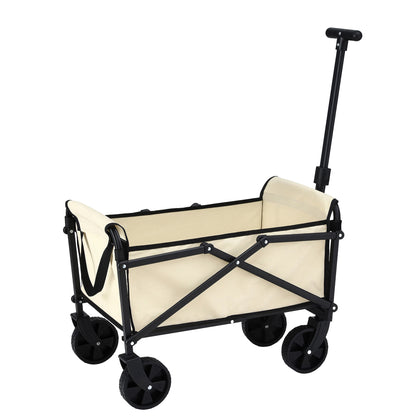 Gardeon Garden Cart Folding Trolley Camping Wagon Barrow Outdoor Beach Beige - #product