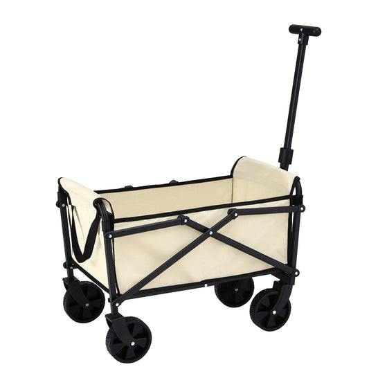 Gardeon Garden Cart Folding Trolley Camping Wagon Barrow Outdoor Beach Beige - #product